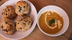 Butternut Soup and Wholewheat Bread